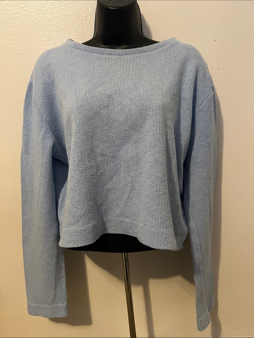 Zara Pale Blue Crewneck Sweater